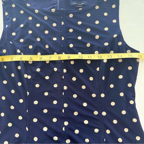 Tommy Hilfiger Navy Polka Dot Sleeveless‎ Dress | Retro Fit & Flare - Picture 6 of 8